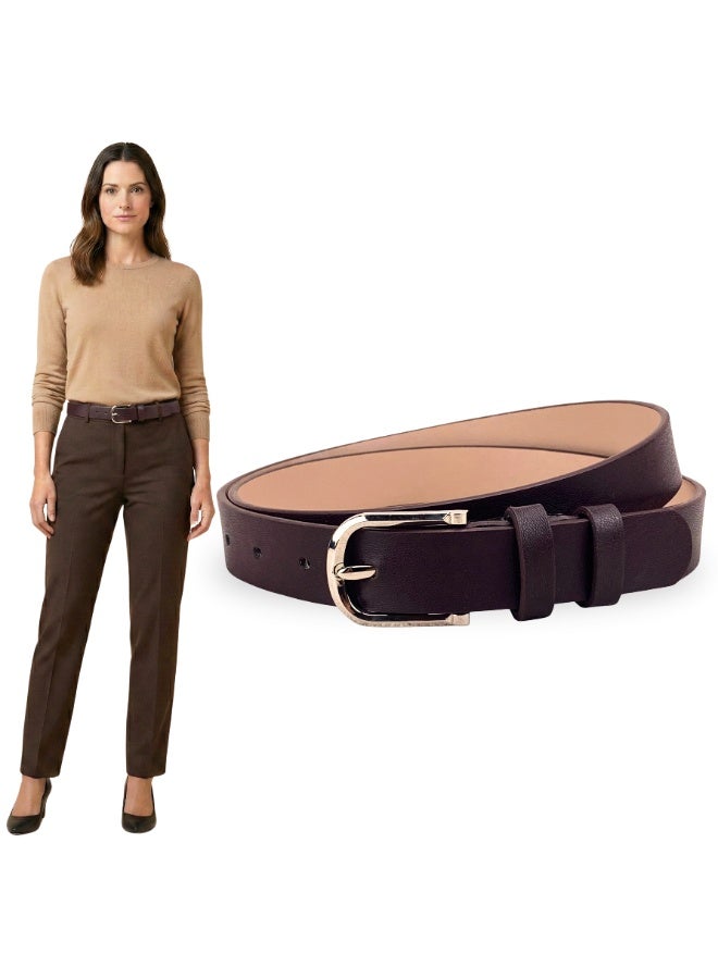 Classic Milano Women's Belt with Gift Box | Faux Leather Ladies Belt for Dresses, Jeans & Gowns | Stylish Womens Belt | Adjustable Girls Belt | Belt for Women with Elegant Buckle